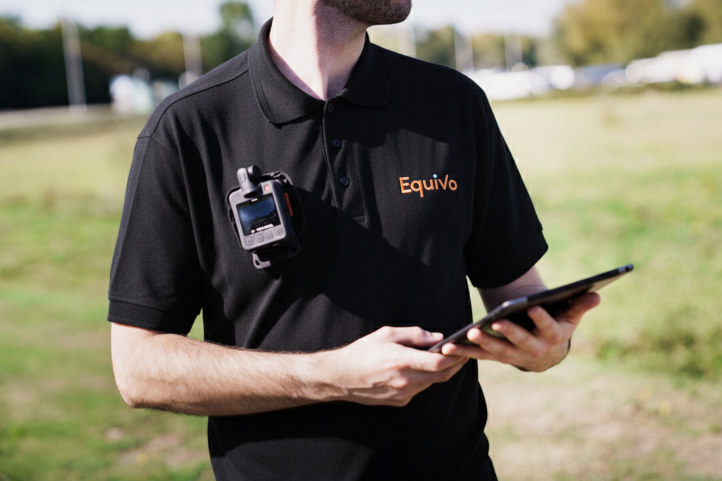 agent in a field to evict travellers