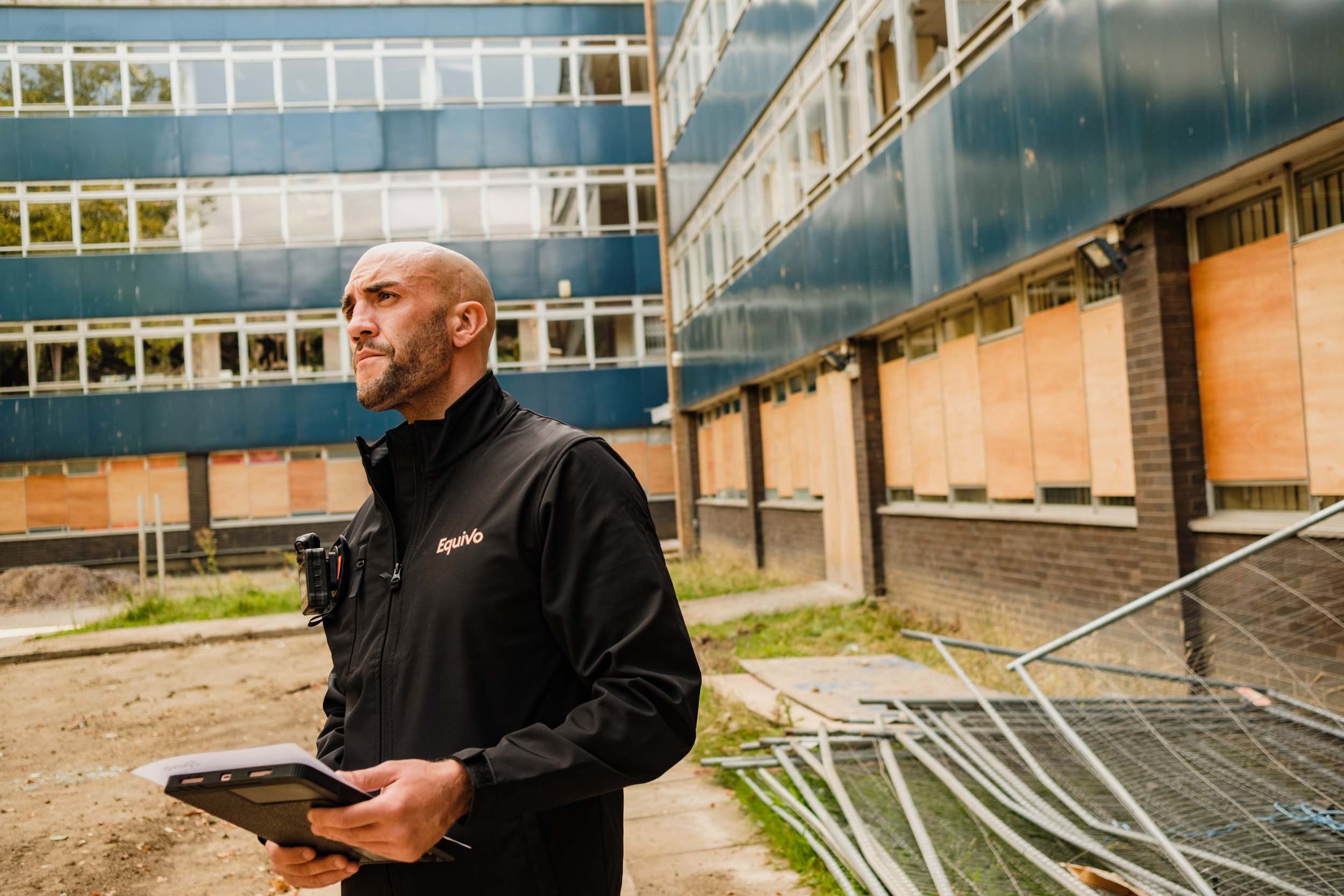 Enforcement agent at a squatter eviction