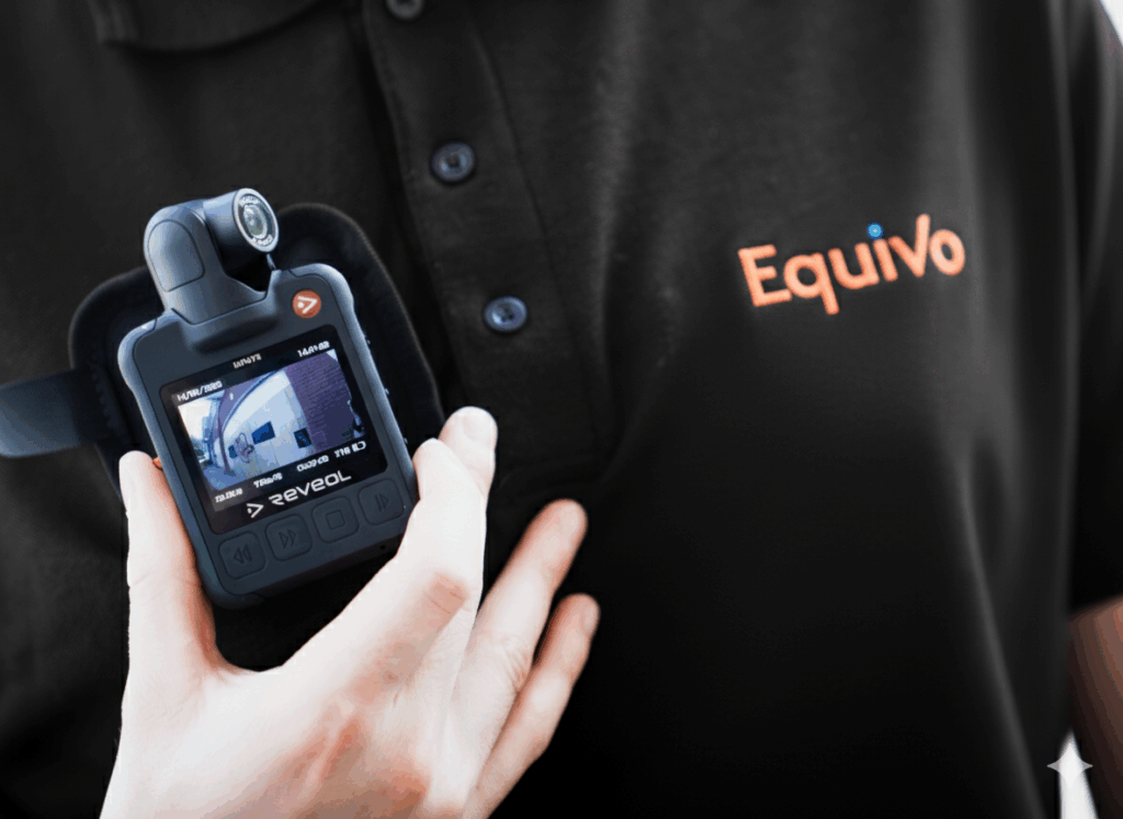 Agent using their body worn video to capture evidence