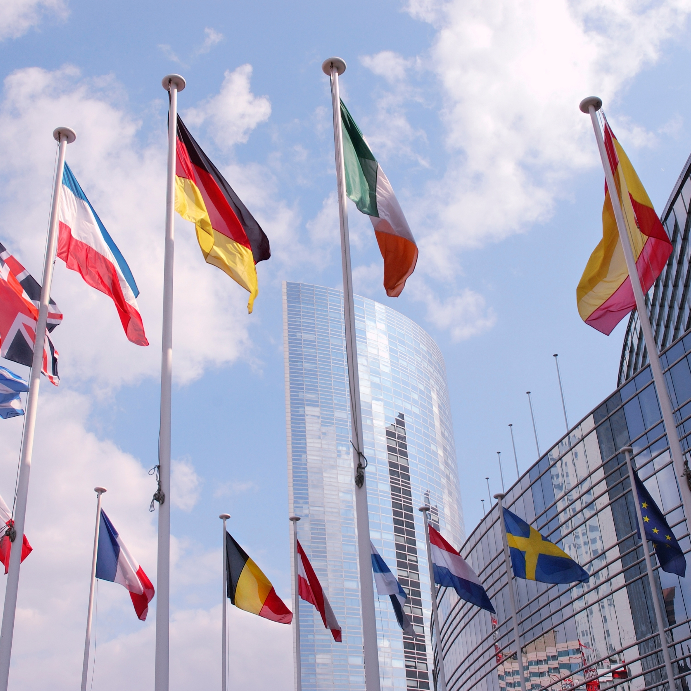 a circle of european flags