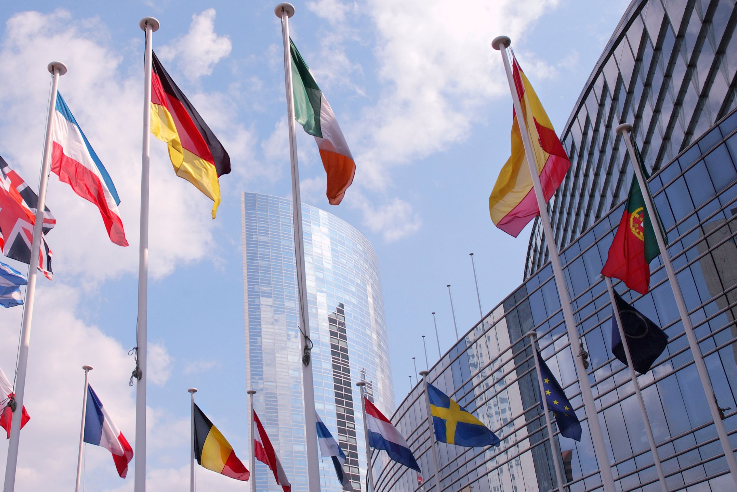 a circle of european flags