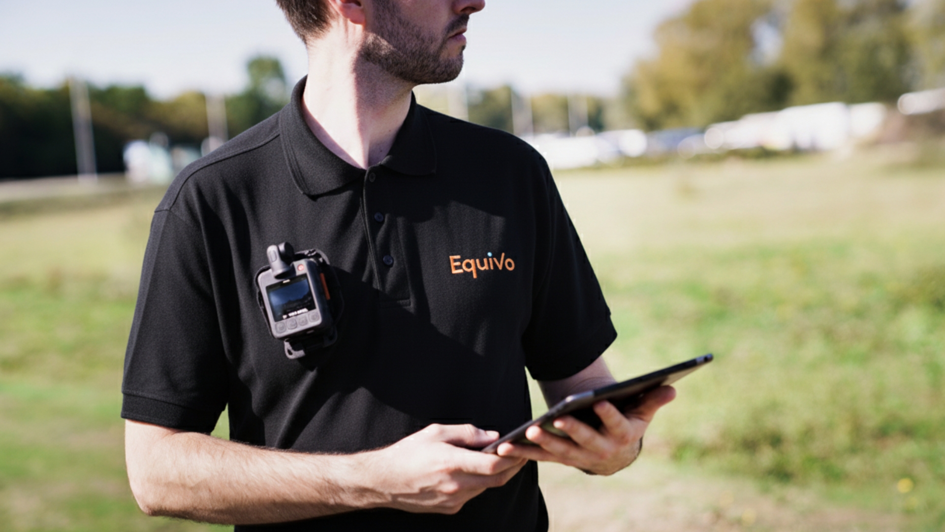Agent at a trespasser site for traveller eviction