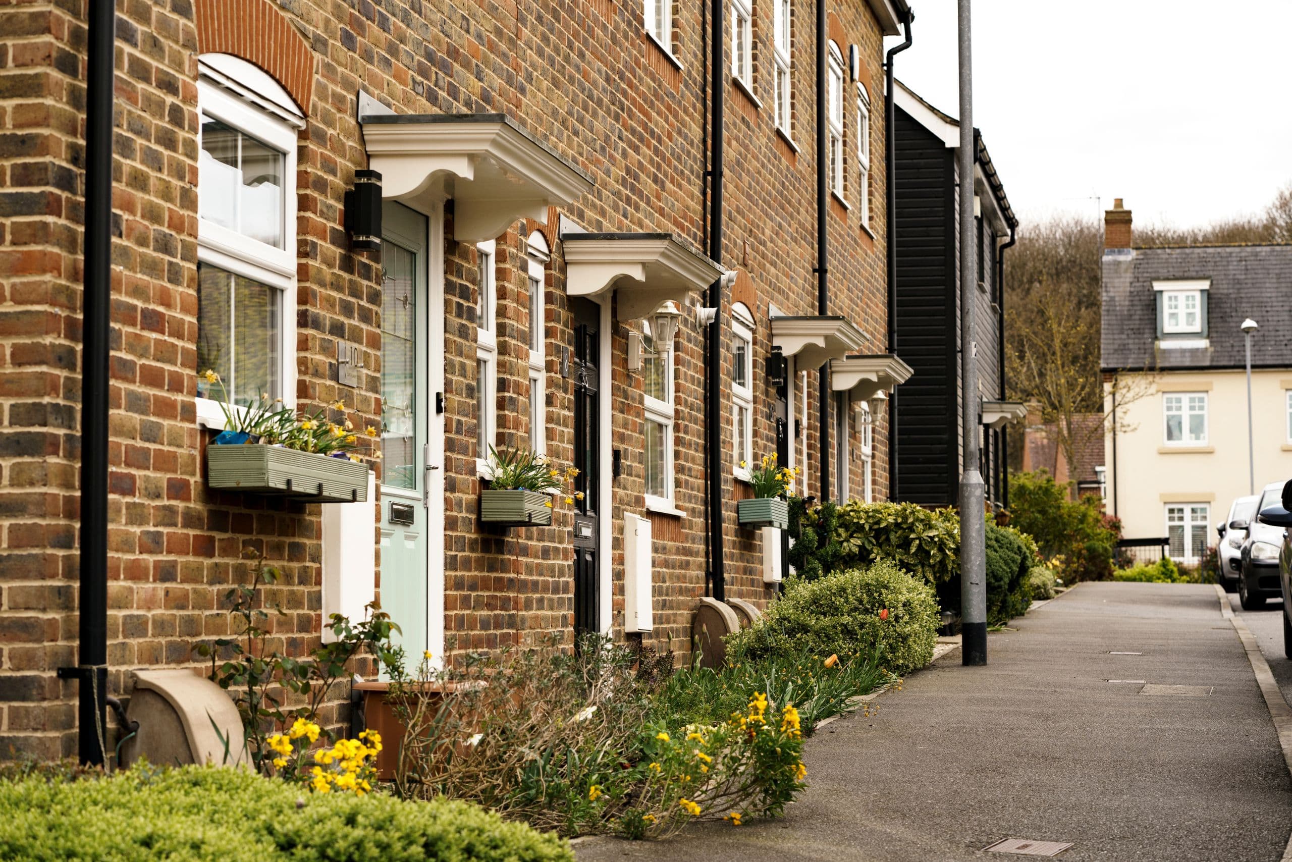 Exterior view of residential housing relevant to tenant eviction information