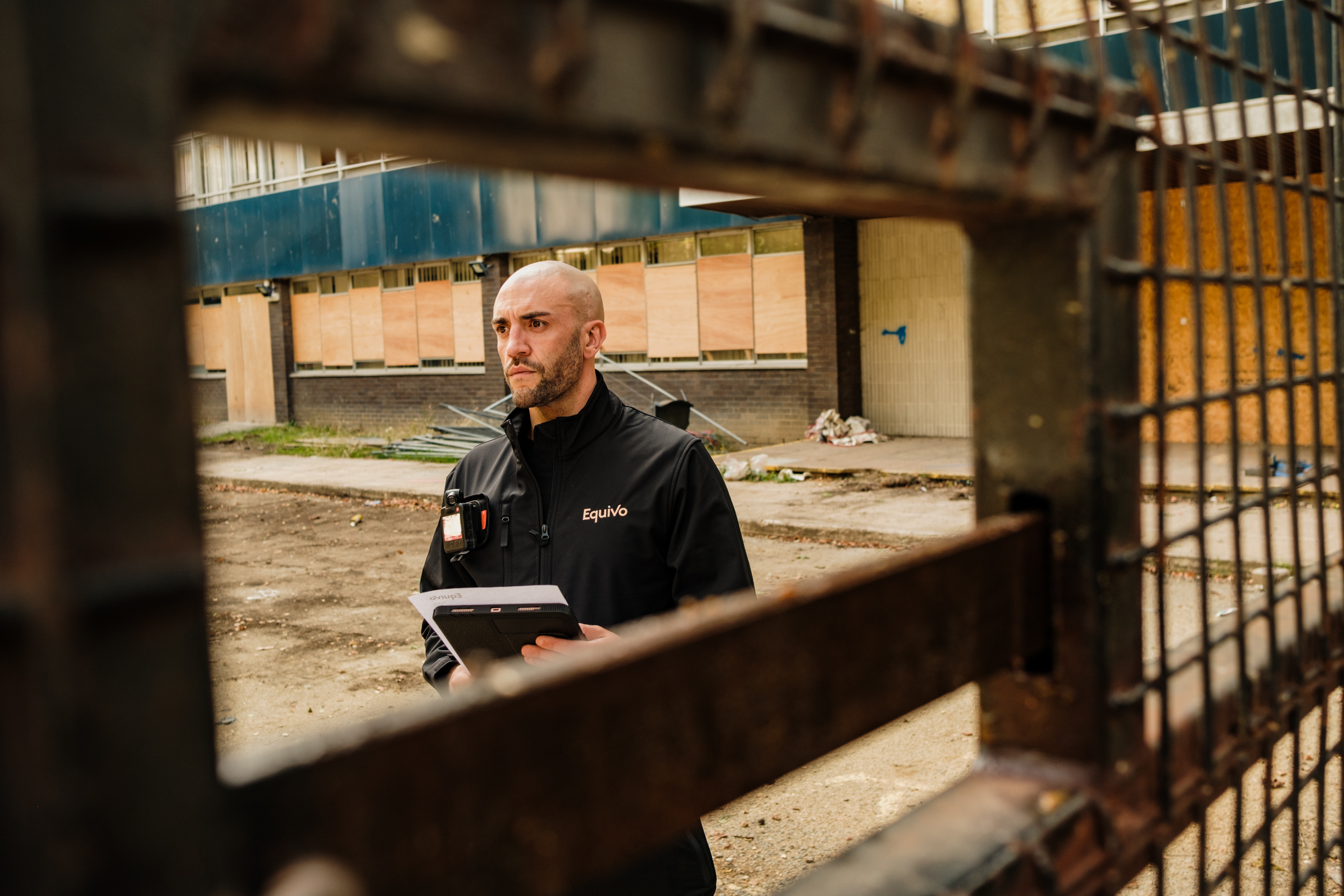 Equivo high court enforcement agent at a site for squatter evictions enforcement job